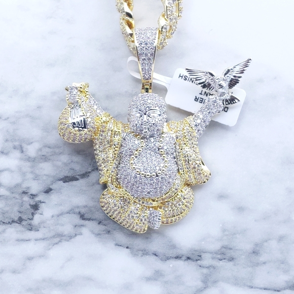 Customized Other - 14K Gold Finish Money Buddha Pendant